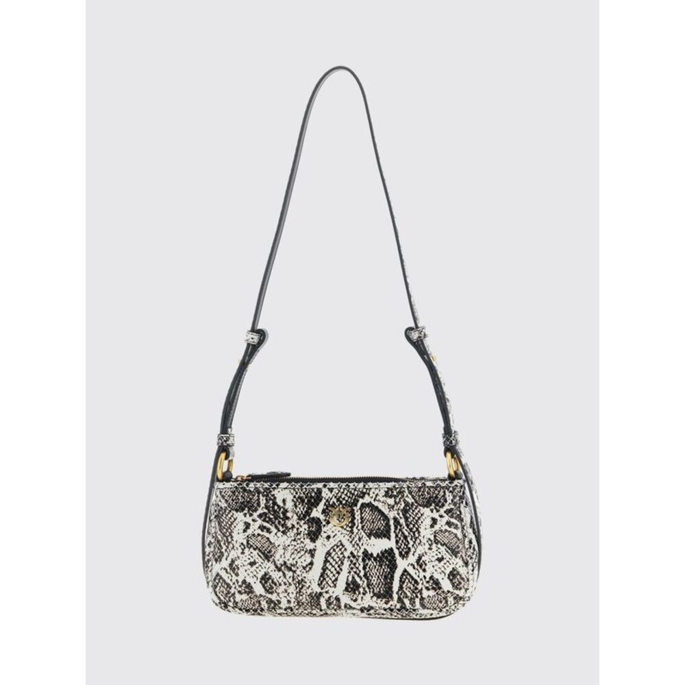 Pinko Women Pinko Python-Print Calf Leather Crossbody Bag With Love Birds Logo